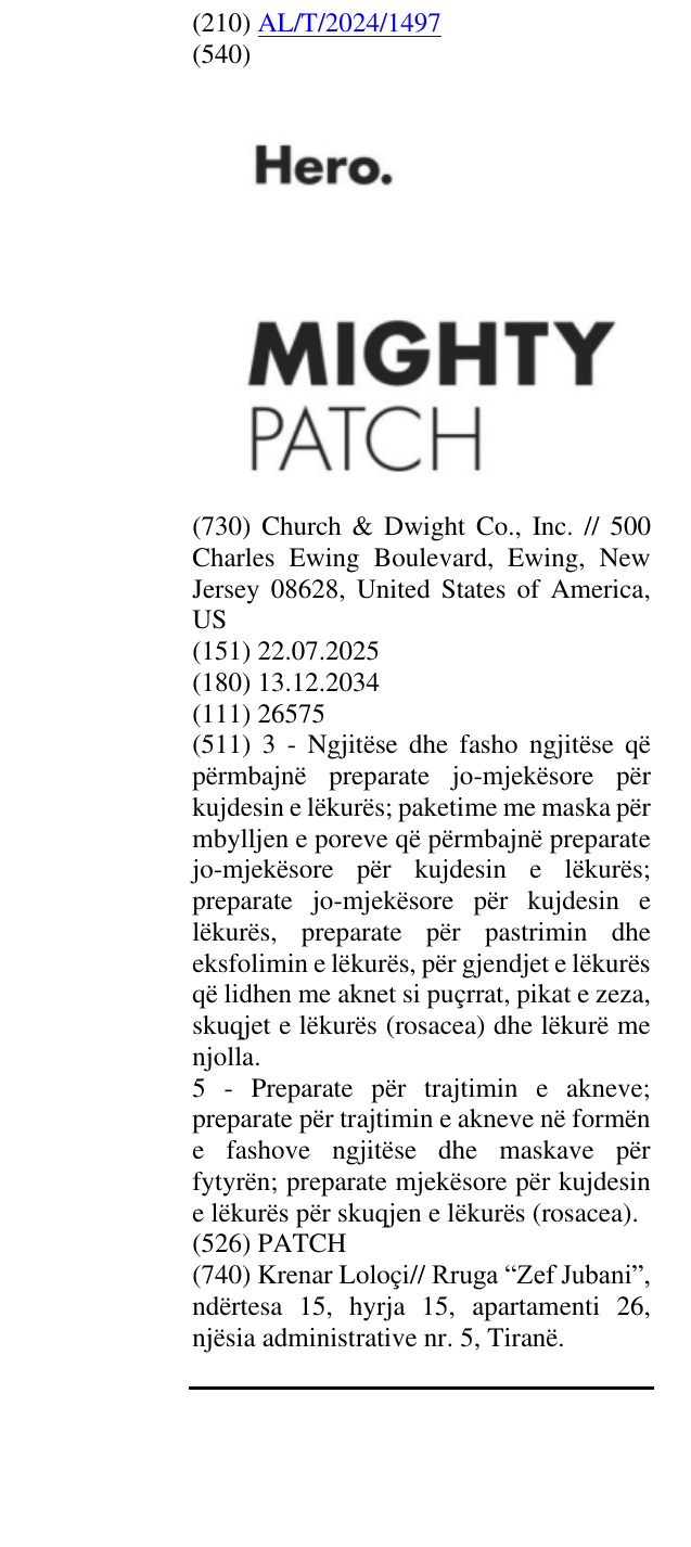 Zëri i markës PATCH në buletin