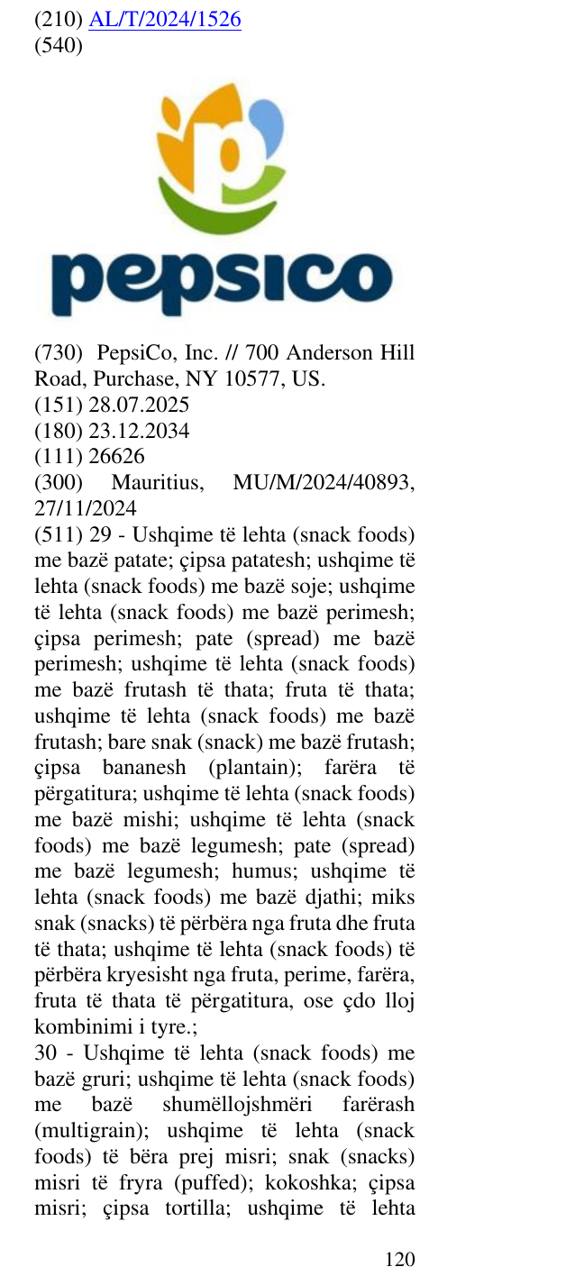 Zëri i markës p pepsico në buletin