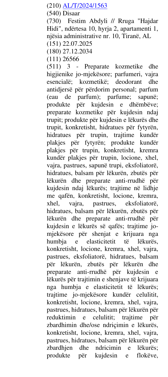 Zëri i markës Disaar në buletin