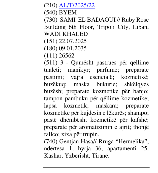 Zëri i markës BYEM në buletin