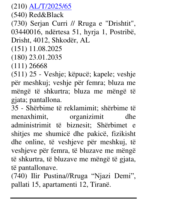 Zëri i markës Red&Black në buletin