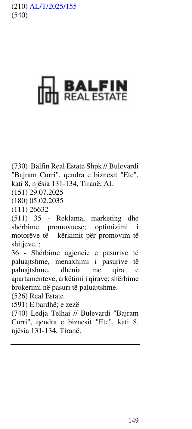 Zëri i markës Real Estate në buletin