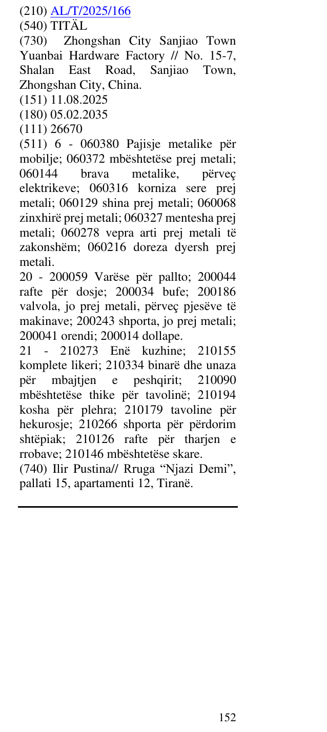 Zëri i markës TITÄL në buletin