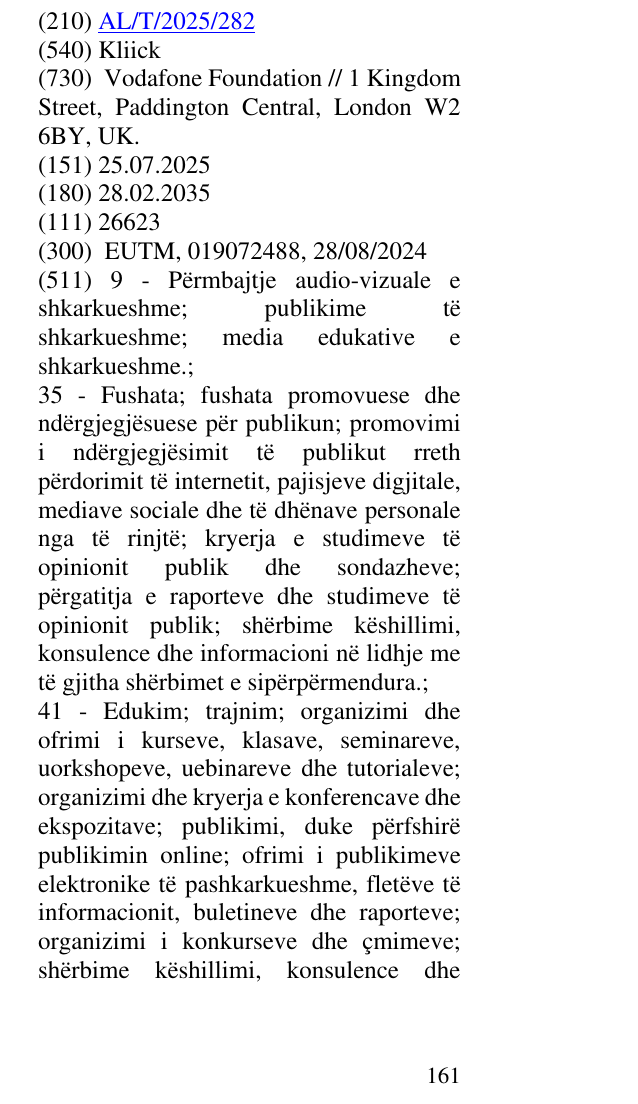 Zëri i markës Kliick në buletin