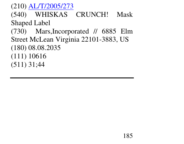 Zëri i markës WHISKAS CRUNCH! Mask Shaped Label në buletin