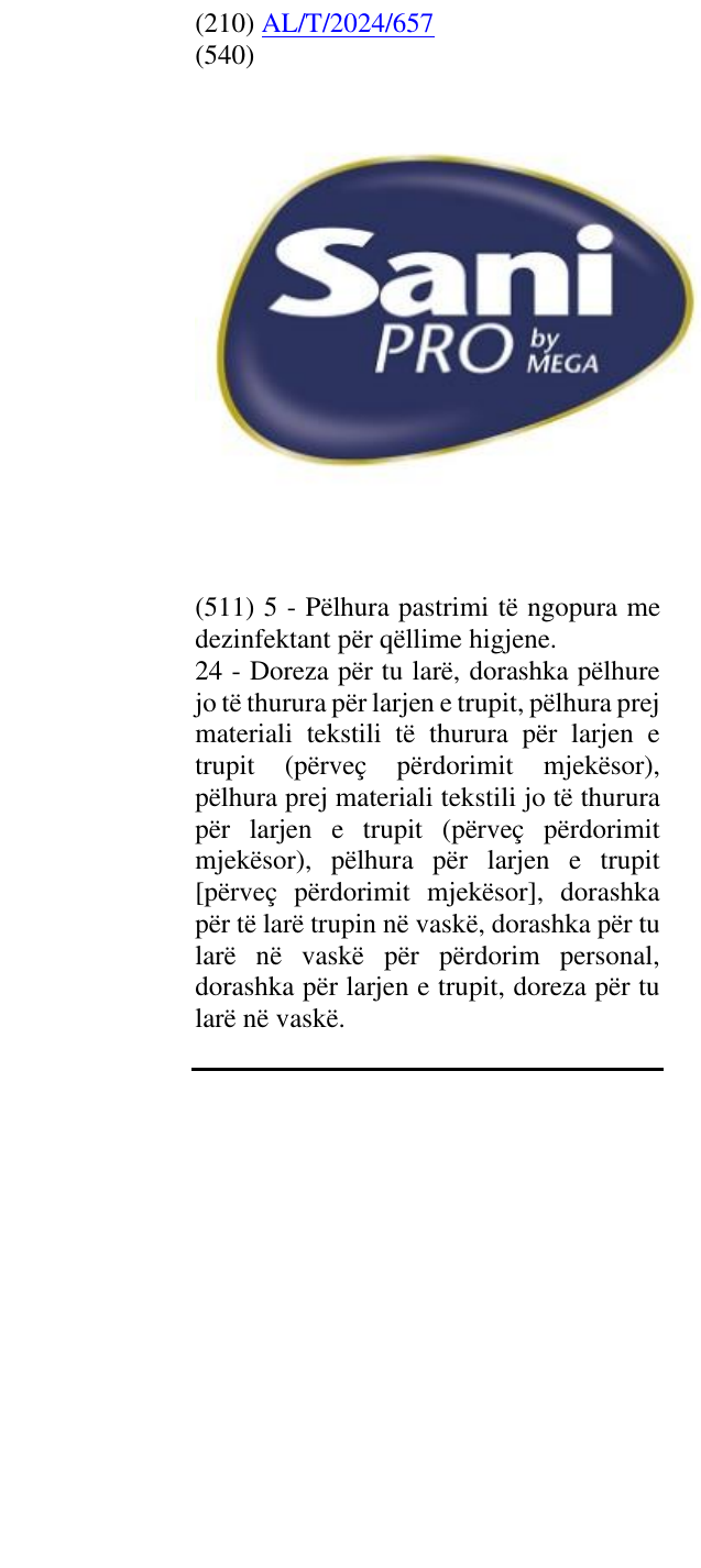 Zëri i markës Sani PRO by MEGA në buletin