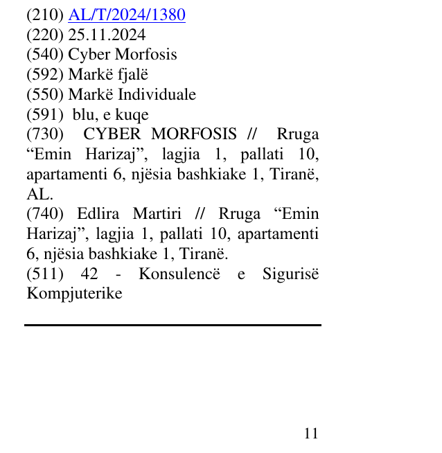 Zëri i markës Cyber Morfosis në buletin