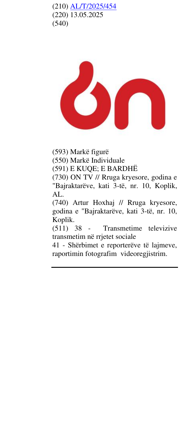 Zëri i markës ON në buletin