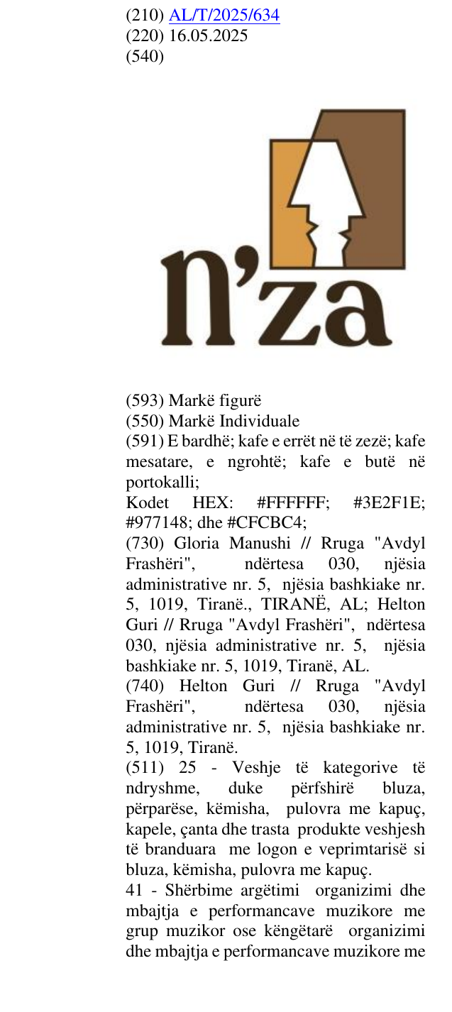 Zëri i markës N'za në buletin