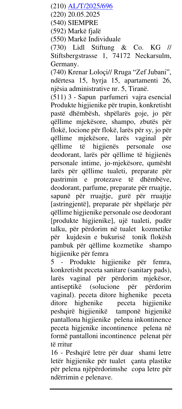 Zëri i markës SIEMPRE në buletin