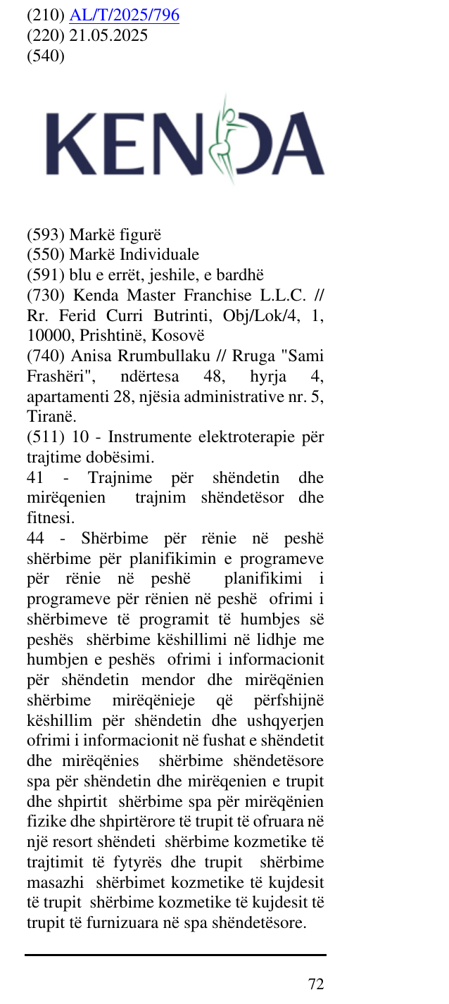 Zëri i markës KENDA në buletin
