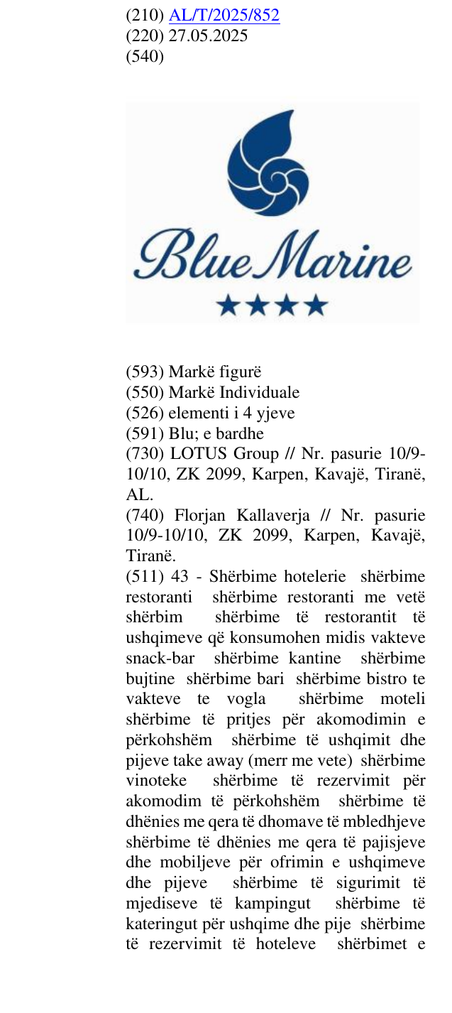 Zëri i markës elementi i 4 yjeve në buletin