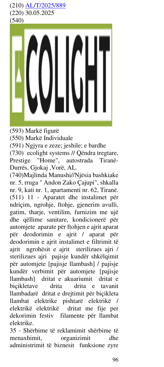 Zëri i markës ECOLIGHT në buletin