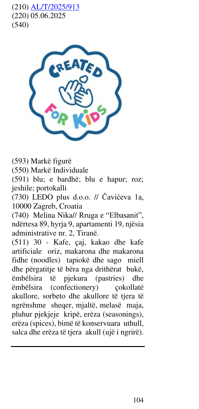 Zëri i markës Created for Kids në buletin