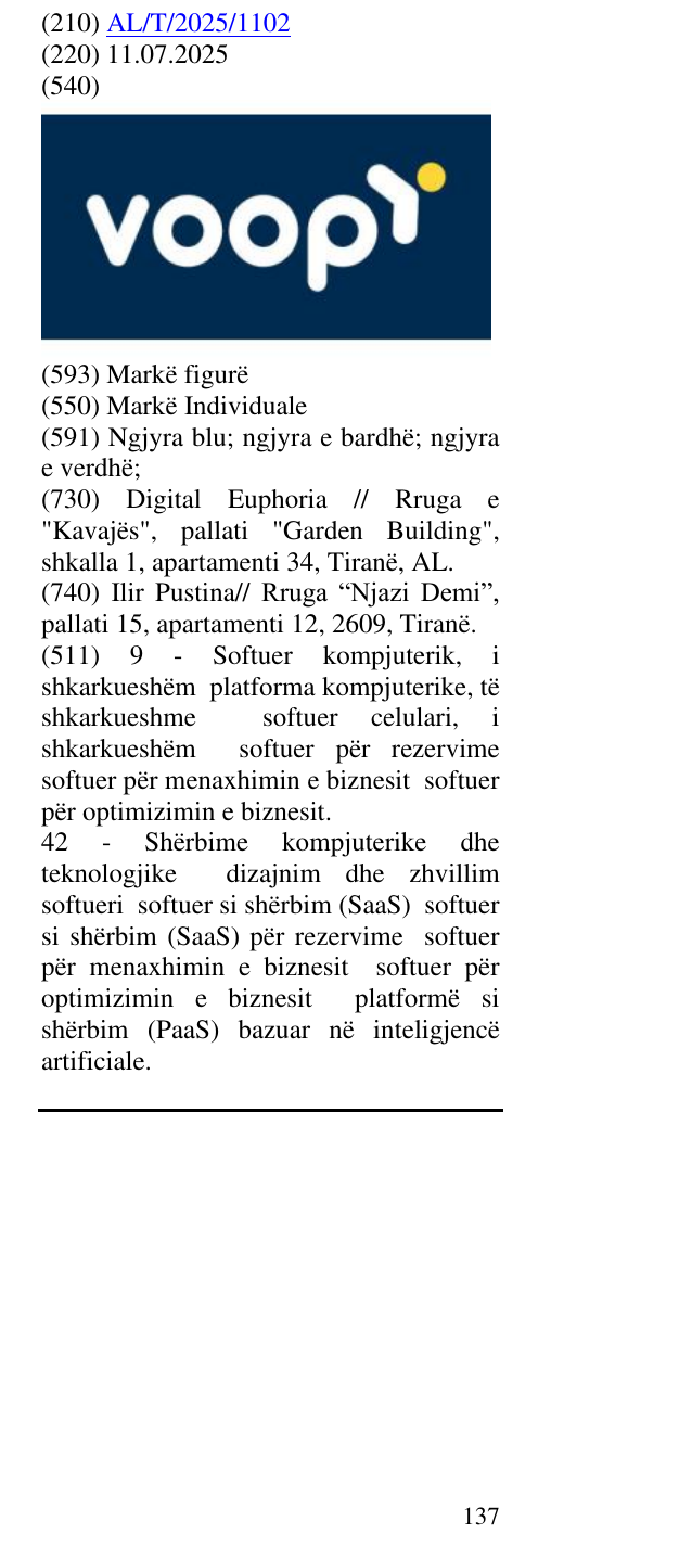 Zëri i markës voop në buletin