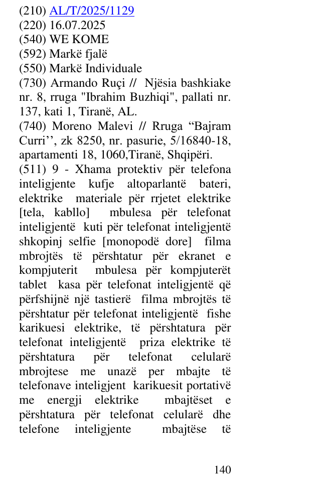 Zëri i markës WE KOME në buletin