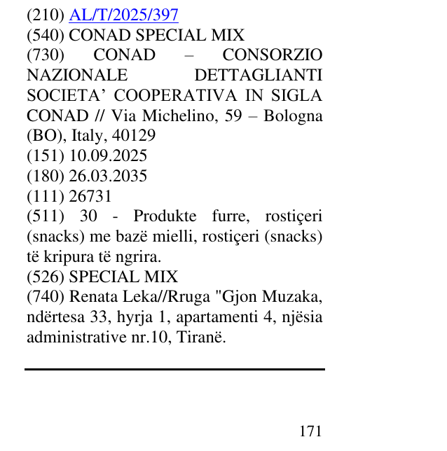 Zëri i markës CONAD SPECIAL MIX në buletin