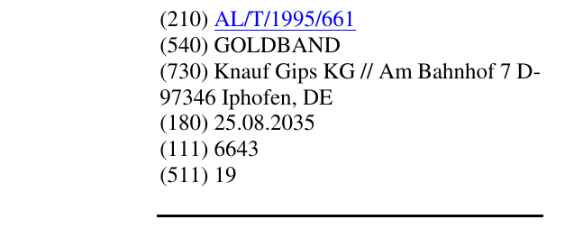 Zëri i markës GOLDBAND në buletin