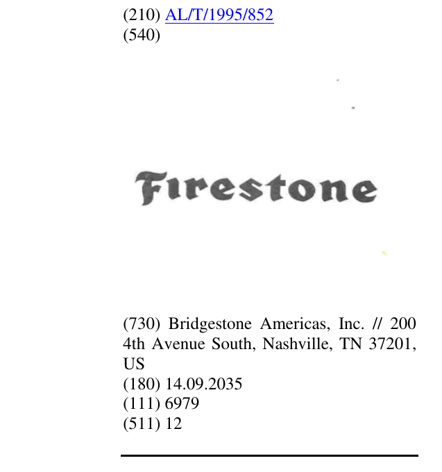 Zëri i markës FIRESTONE në buletin