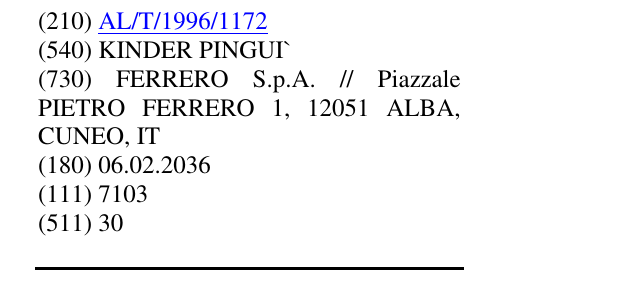 Zëri i markës KINDER PINGUI` në buletin