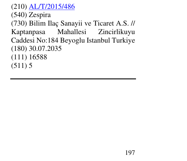 Zëri i markës Zespira në buletin