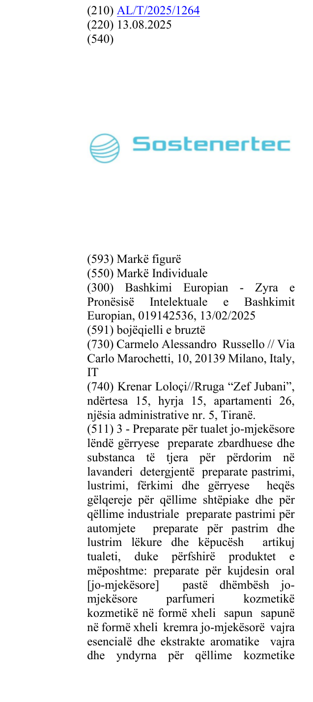 Zëri i markës Sostenertec në buletin