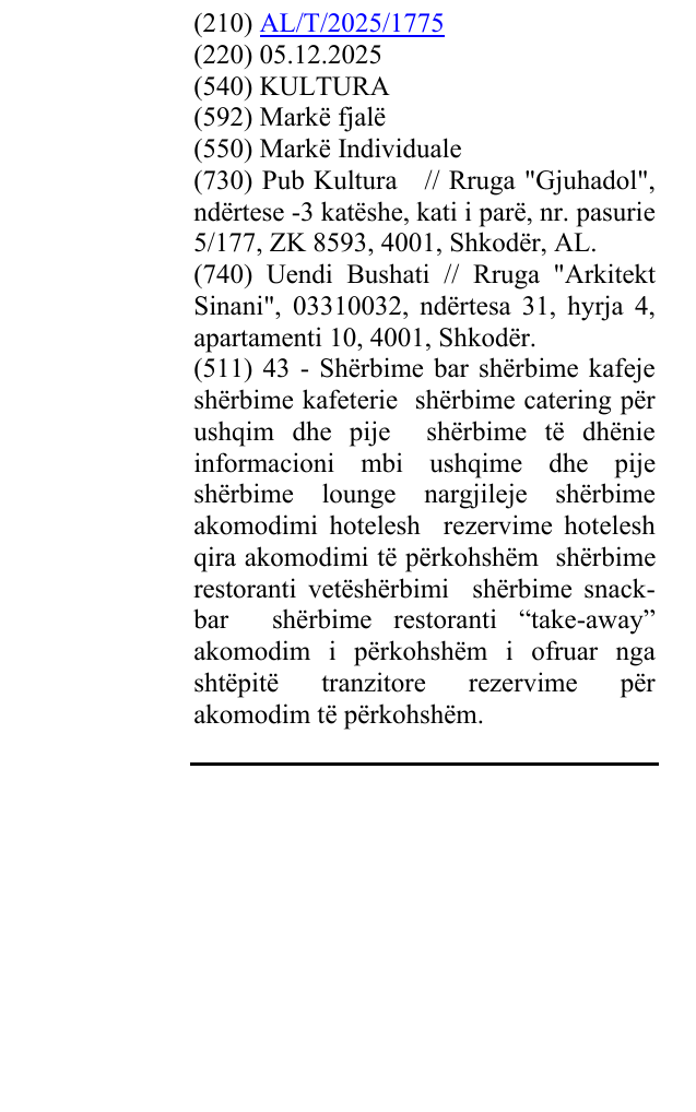 Zëri i markës KULTURA në buletin