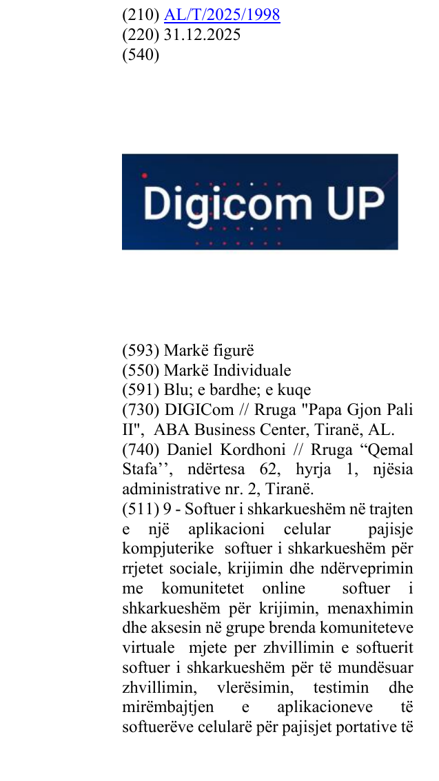 Zëri i markës digicom up në buletin