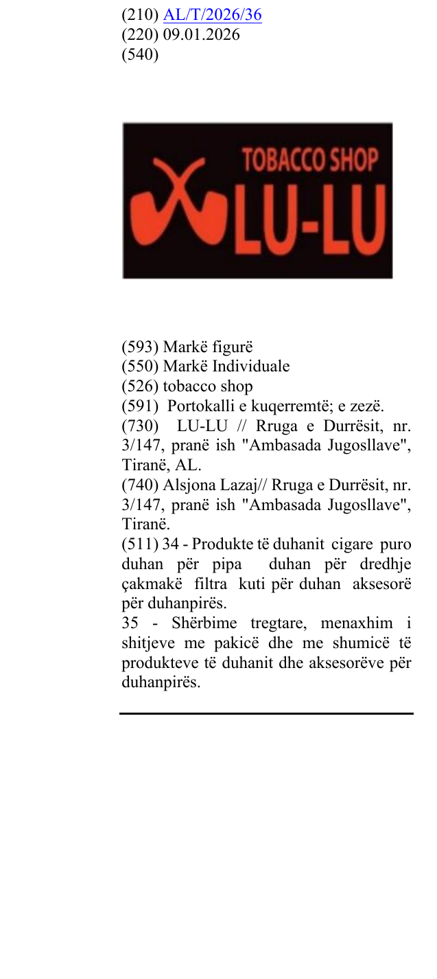 Zëri i markës tobacco shop në buletin