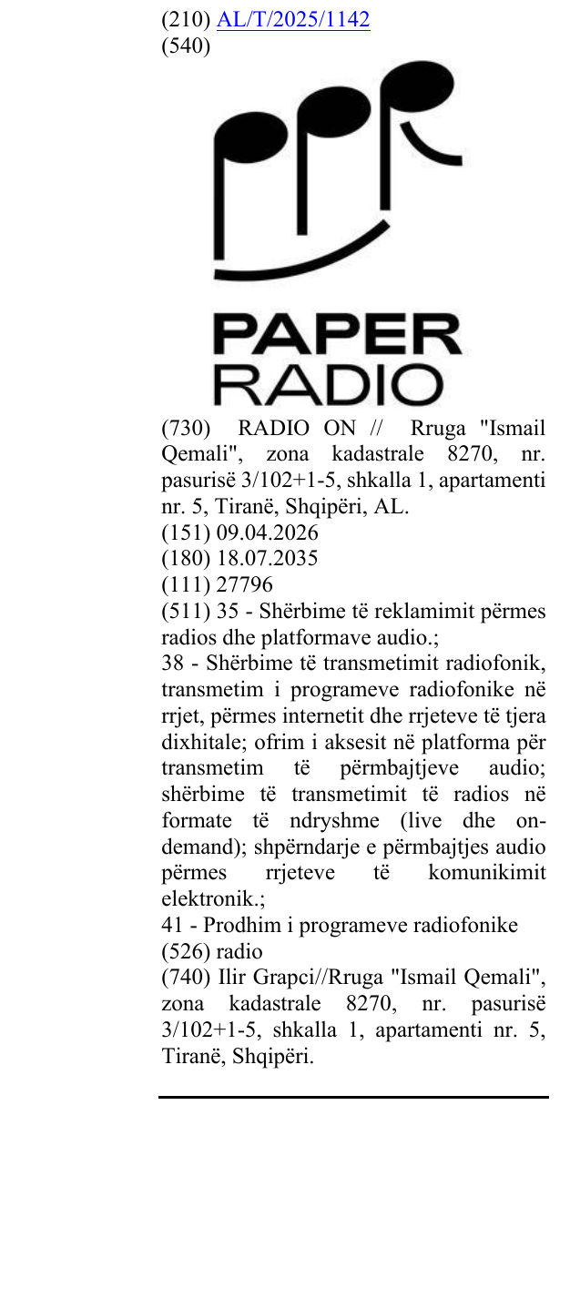 Zëri i markës radio në buletin