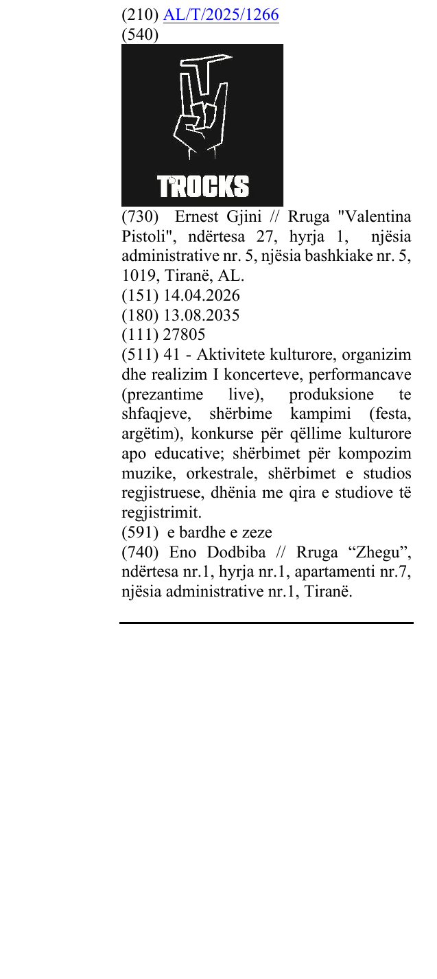 Zëri i markës TROCKS në buletin