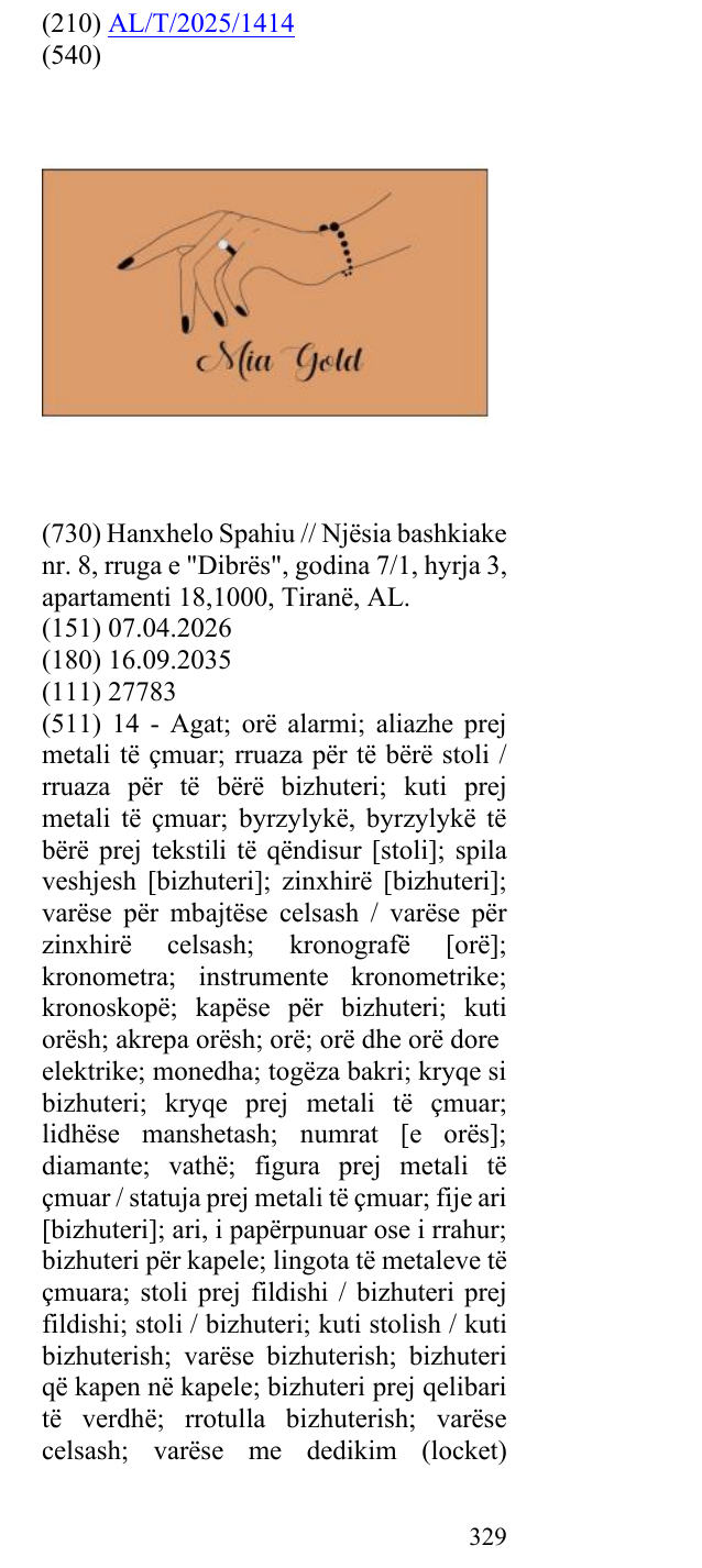 Zëri i markës GOLD në buletin