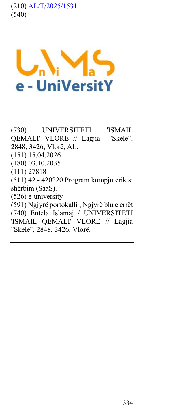 Zëri i markës e-university në buletin
