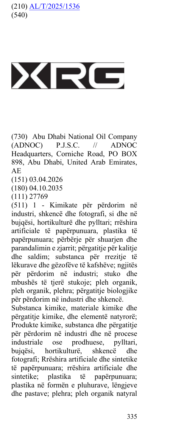 Zëri i markës xrg në buletin