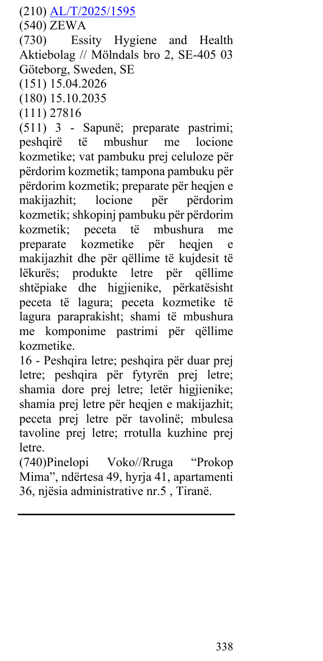 Zëri i markës ZEWA në buletin