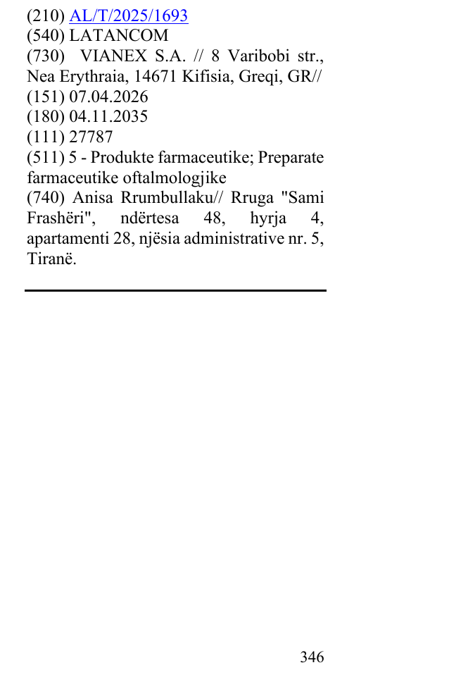 Zëri i markës LATANCOM në buletin