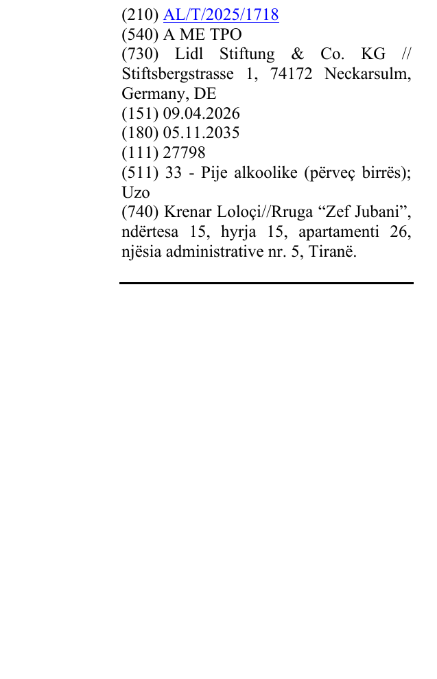 Zëri i markës A ME TPO në buletin