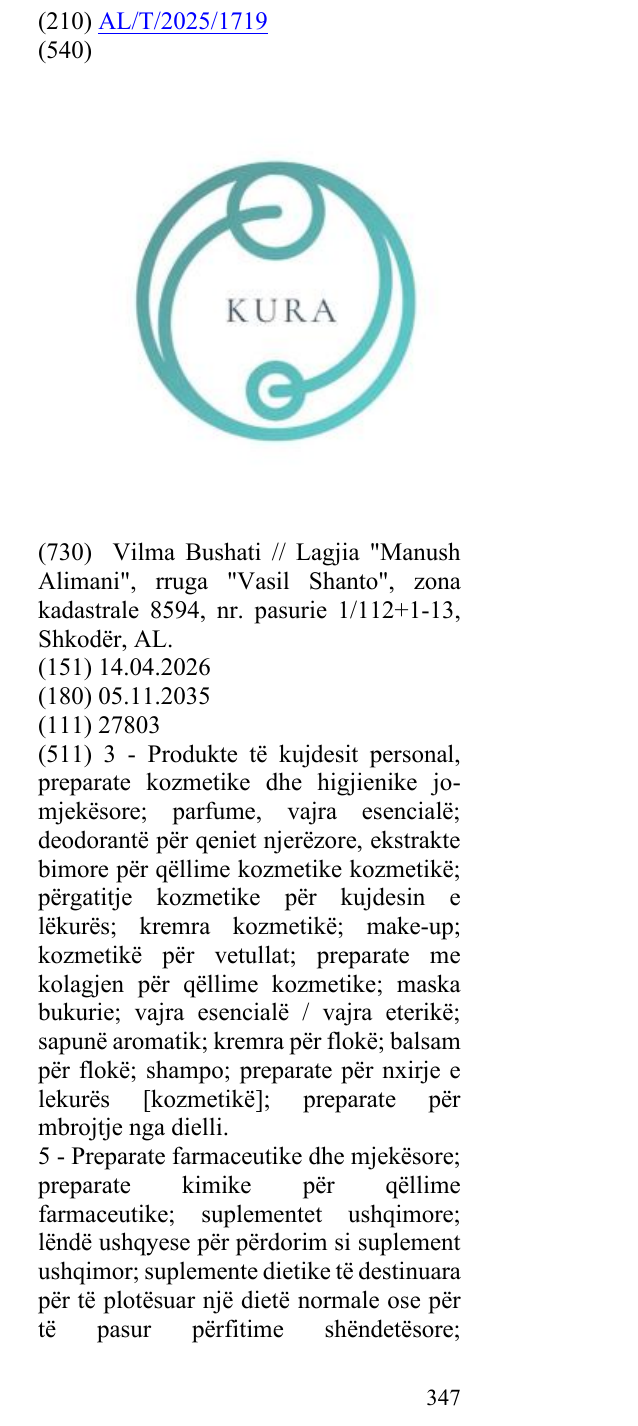 Zëri i markës KURA në buletin