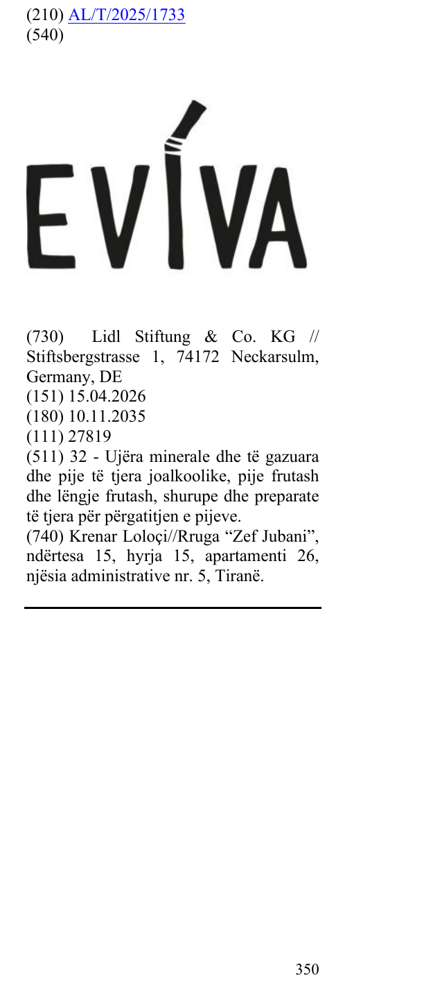 Zëri i markës EVIVA në buletin