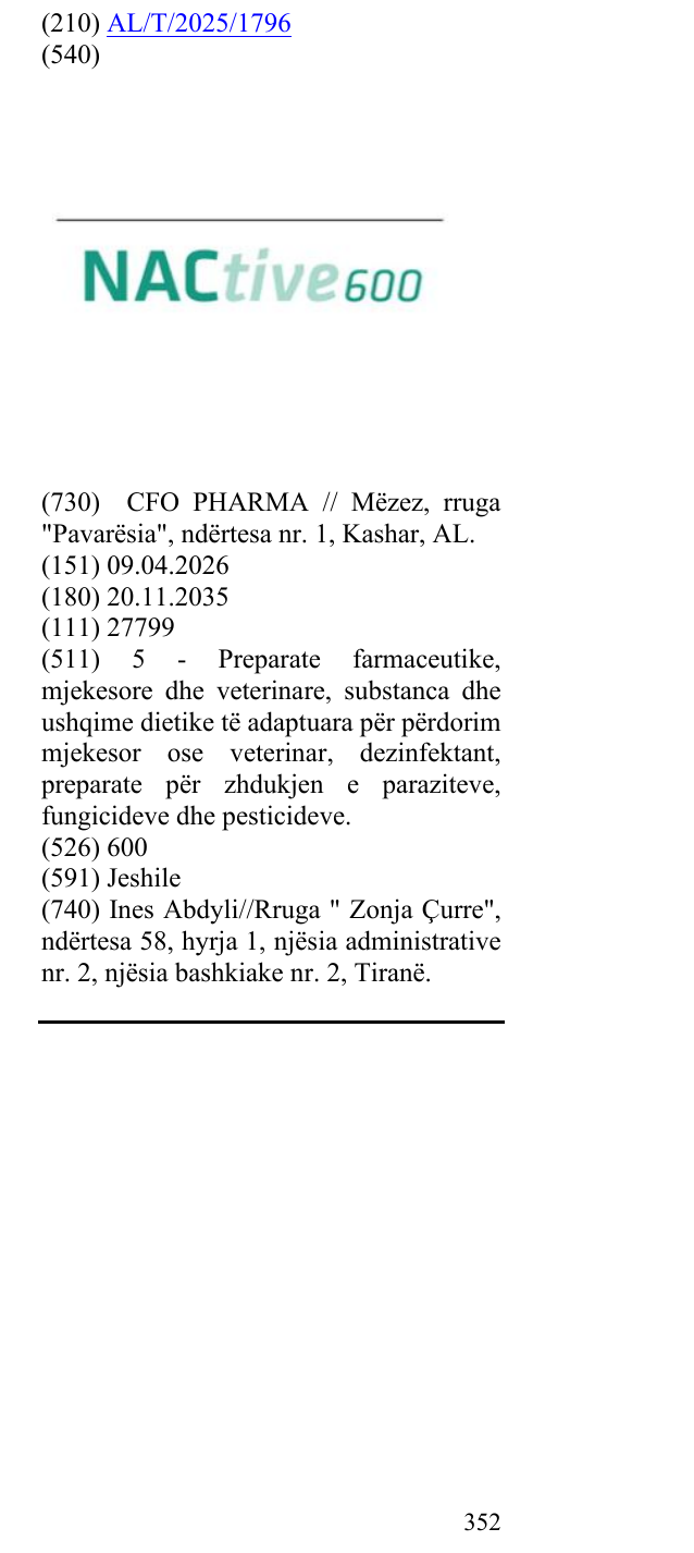 Zëri i markës 600 në buletin
