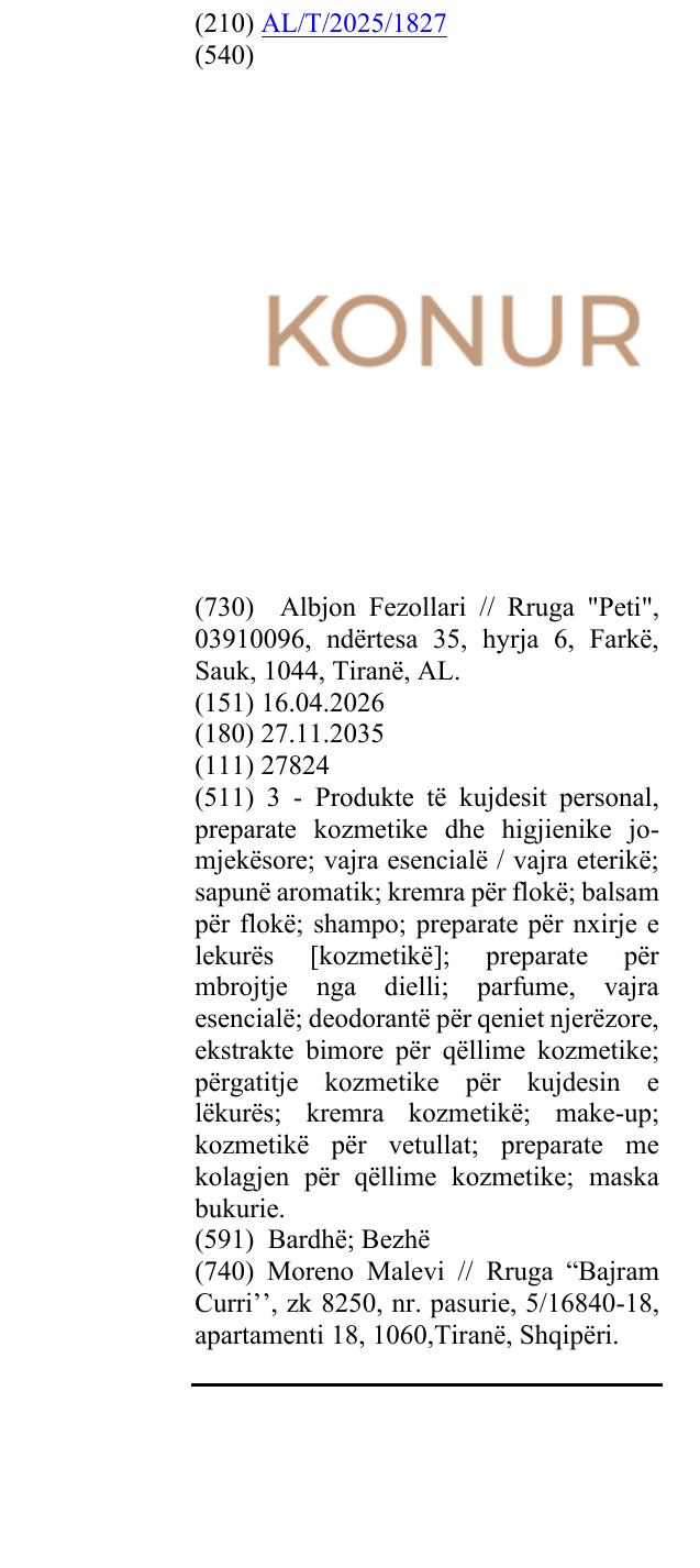 Zëri i markës KONUR në buletin