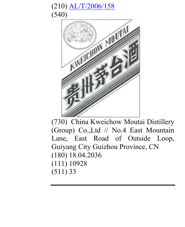 Zëri i markës KWEICHOW MOUTAI në buletin