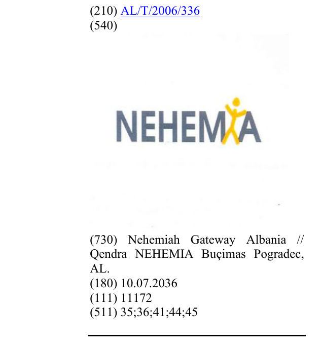 Zëri i markës NEHEMIA në buletin
