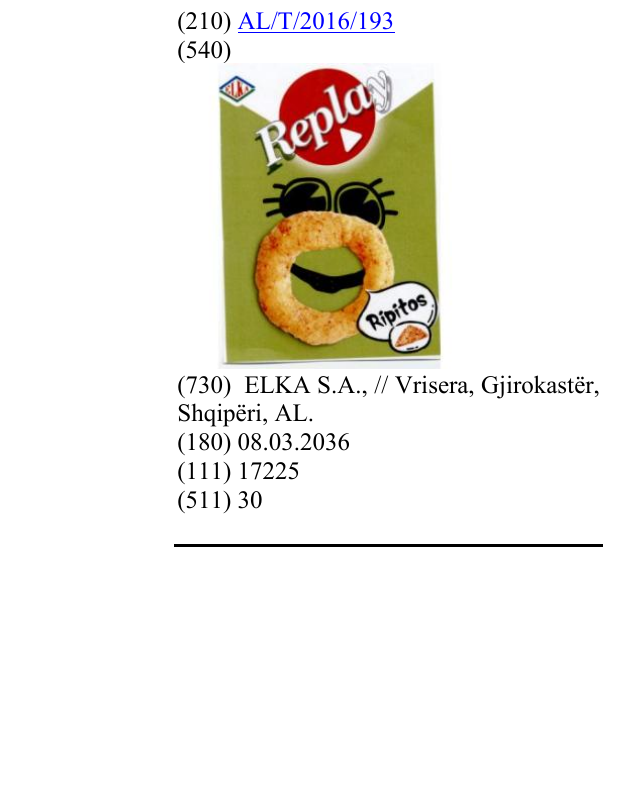 Zëri i markës REPLAY Ripitos në buletin