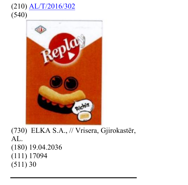 Zëri i markës REPLAY Richiz në buletin