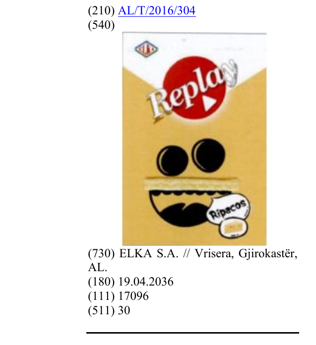 Zëri i markës REPLAY Ripacos në buletin