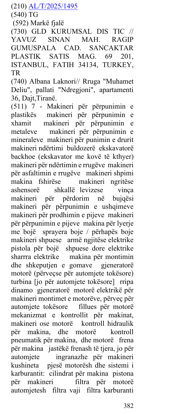 Zëri i markës TG në buletin