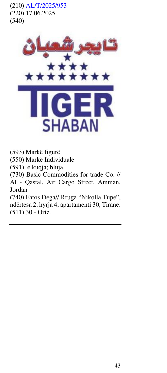Zëri i markës TIGER SHABAN në buletin