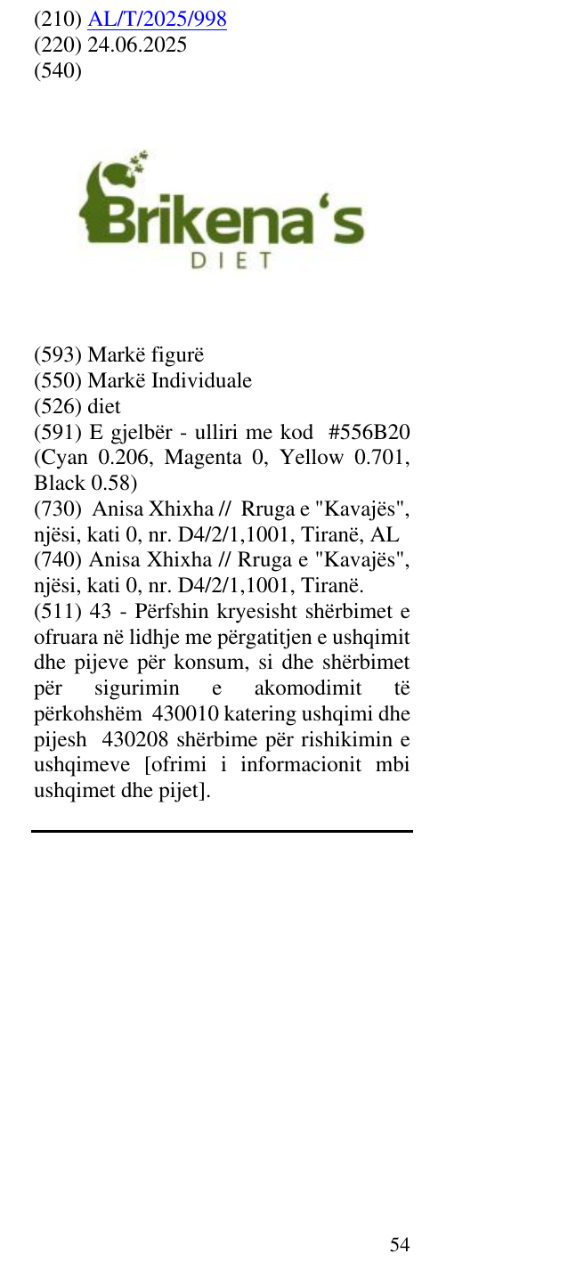 Zëri i markës diet në buletin
