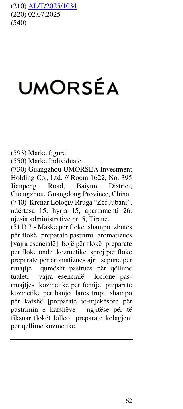 Zëri i markës UMORSEA në buletin